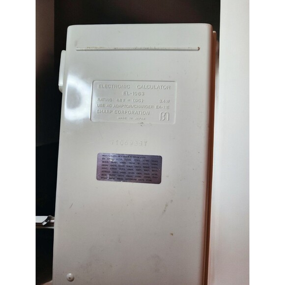 Sharp ELSI MATE EL-1063 Calculator – Box, Case, Cord – Vtg 80s Japan – Tested - Picture 5 of 6